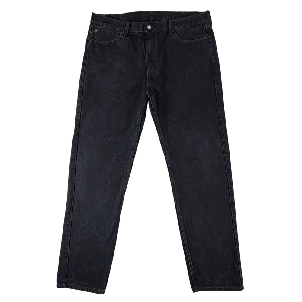 Levis 505 Regular Fit Mens 42x36 Black Jeans Straight Leg Cotton Denim